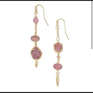Kendra Scott “Rhys” pink rhondonite earrings